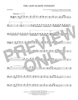 page one of The Lion Sleeps Tonight (Trombone Solo)