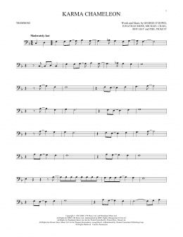 page one of Karma Chameleon (Trombone Solo)