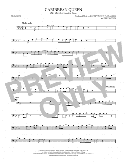 page one of Caribbean Queen (No More Love On The Run) (Trombone Solo)