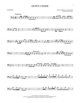 page one of Down Under (Trombone Solo)