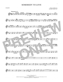 page one of Somebody To Love (Trumpet Solo)