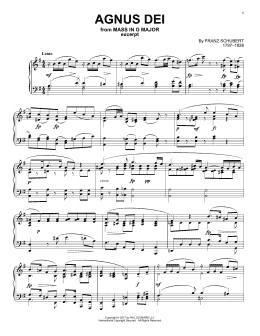 page one of Agnus Dei (Piano Solo)