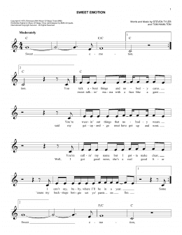 page one of Sweet Emotion (Easy Lead Sheet / Fake Book)