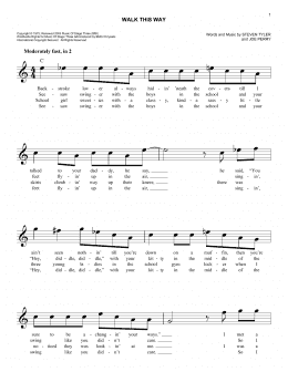 page one of Walk This Way (Easy Lead Sheet / Fake Book)