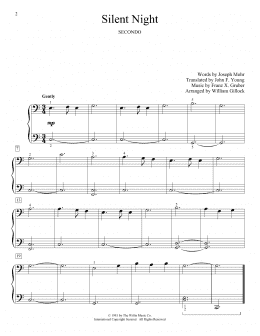 page one of Silent Night (Piano Duet)