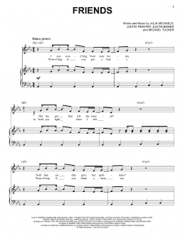 page one of Friends (Piano, Vocal & Guitar Chords (Right-Hand Melody))