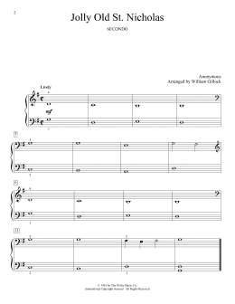 page one of Jolly Old St. Nicholas (Piano Duet)