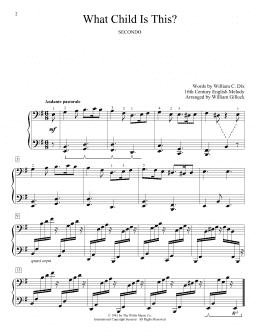 page one of What Child Is This? (Piano Duet)