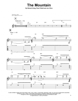 page one of The Mountain (Guitar Tab (Single Guitar))