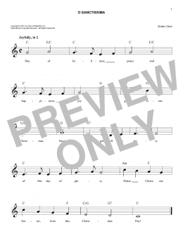 page one of O Sanctissima (Easy Lead Sheet / Fake Book)