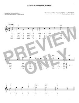 page one of A Child Is Born In Bethlehem (Easy Lead Sheet / Fake Book)