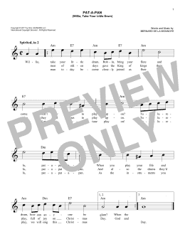 page one of Pat-A-Pan (Willie, Take Your Little Drum) (Easy Lead Sheet / Fake Book)