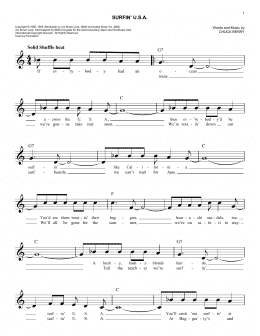 page one of Surfin' U.S.A. (Easy Lead Sheet / Fake Book)