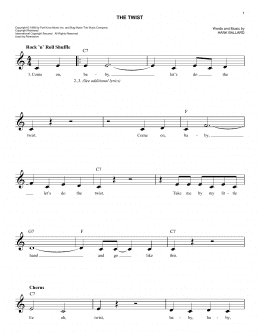 page one of The Twist (Easy Lead Sheet / Fake Book)