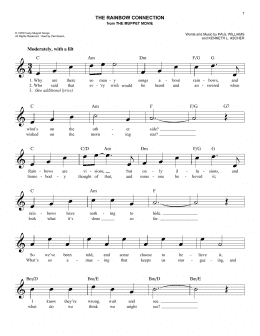 page one of The Rainbow Connection (Easy Lead Sheet / Fake Book)