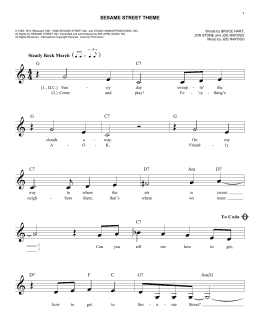 page one of Sesame Street Theme (Easy Lead Sheet / Fake Book)