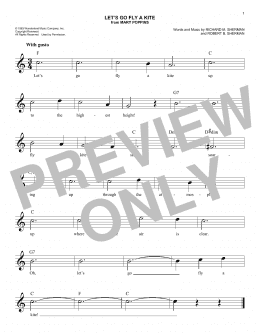 page one of Let's Go Fly A Kite (from Mary Poppins) (Easy Lead Sheet / Fake Book)