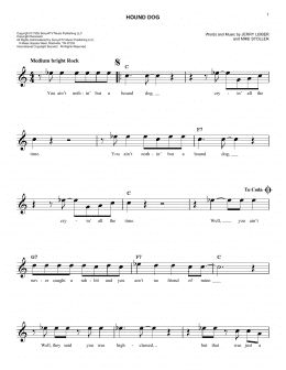 page one of Hound Dog (Easy Lead Sheet / Fake Book)