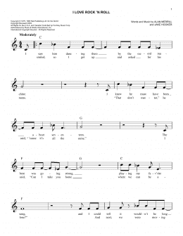 page one of I Love Rock 'N Roll (Easy Lead Sheet / Fake Book)