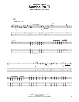 page one of Samba Pa Ti (Guitar Tab)