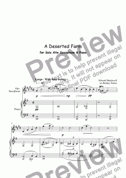 page one of A Deserted Farm for Alto Sax Solo