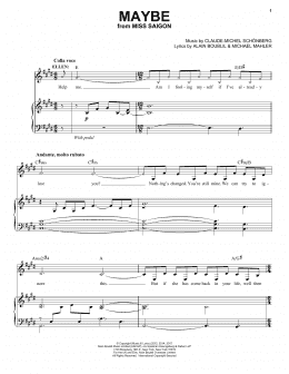 page one of Maybe (Piano & Vocal)