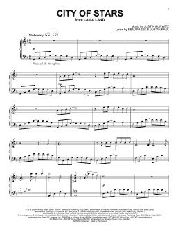 page one of City Of Stars (from La La Land) (Piano Solo)