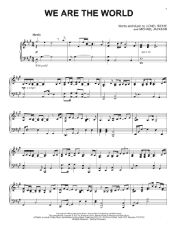 page one of We Are The World (Piano Solo)