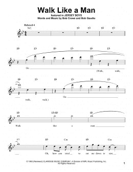 page one of Walk Like A Man (Pro Vocal)