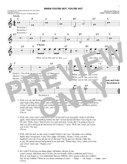 page one of When You're Hot, You're Hot (Easy Lead Sheet / Fake Book)