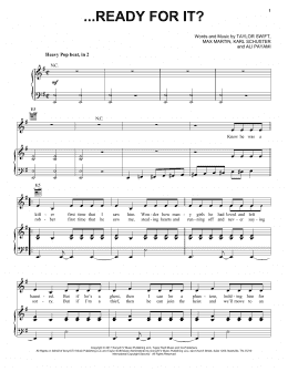 page one of ...Ready for It? (Piano, Vocal & Guitar Chords (Right-Hand Melody))