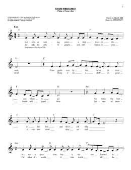 page one of Good Riddance (Time Of Your Life) (Easy Lead Sheet / Fake Book)