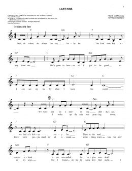 page one of Last Kiss (Easy Lead Sheet / Fake Book)