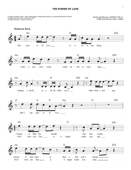 page one of The Power Of Love (Easy Lead Sheet / Fake Book)