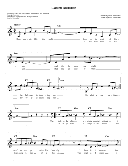 page one of Harlem Nocturne (Easy Lead Sheet / Fake Book)