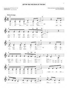 page one of (Sittin' On) The Dock Of The Bay (Easy Lead Sheet / Fake Book)