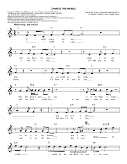 page one of Change The World (Easy Lead Sheet / Fake Book)