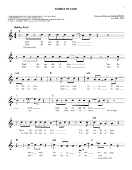 page one of Cradle Of Love (Easy Lead Sheet / Fake Book)