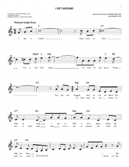 page one of I Get Around (Easy Lead Sheet / Fake Book)