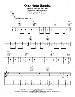 page one of One Note Samba (Samba De Uma Nota So) (Ukulele)