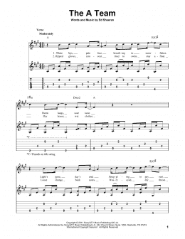 page one of The A Team (Solo Guitar)