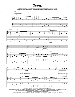 page one of Creep (Solo Guitar)