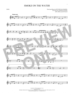 page one of Smoke On The Water (French Horn Solo)