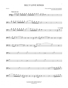 page one of Silly Love Songs (Cello Solo)