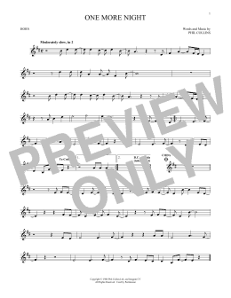 page one of One More Night (French Horn Solo)