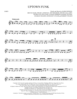 page one of Uptown Funk (feat. Bruno Mars) (French Horn Solo)