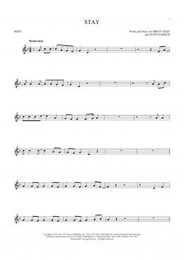 page one of Stay (French Horn Solo)