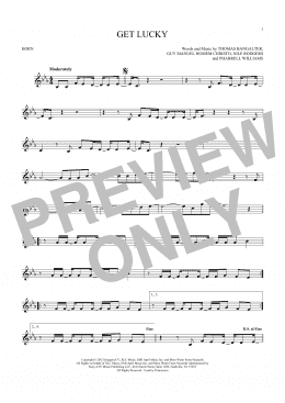 page one of Get Lucky (French Horn Solo)