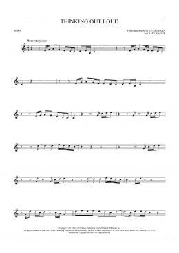 page one of Thinking Out Loud (French Horn Solo)