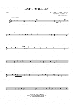 page one of Losing My Religion (French Horn Solo)